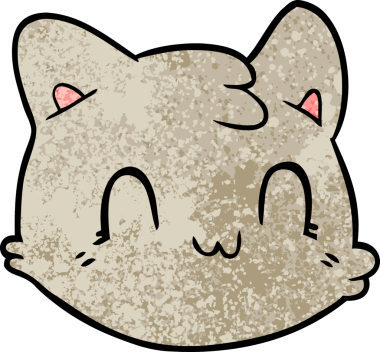 bir insan tarafından çizilmiş kedi yüzü.