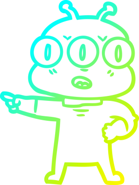 Bir insan tarafından çizilmiş üç gözlü bir karikatür çizimi.