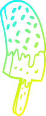 Bir insan tarafından çizilmiş dondurmanın soğuk gradyan çizgisi.