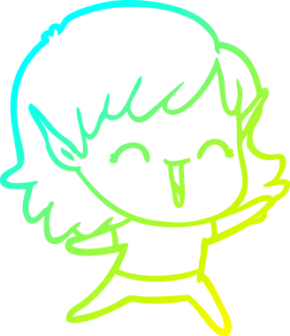 Bir insan tarafından çizilmiş soğuk gradyan çizgi çizimi.