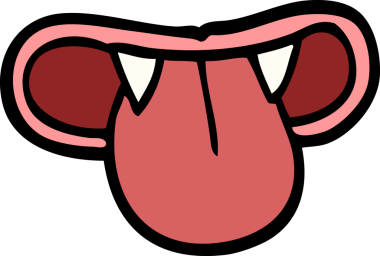 Bir insan tarafından çizilmiş vampir ağzı.