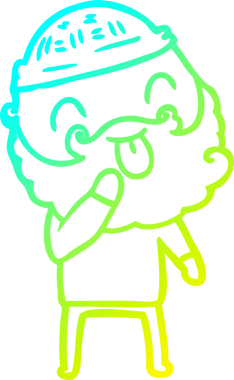 Soğuk gradyan çizgisi, sakallı bir adamın bir insan tarafından çizilmiş dili.