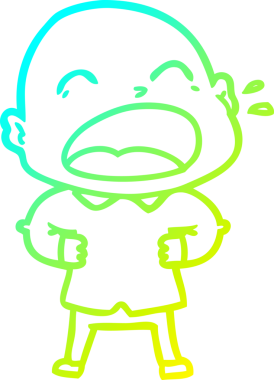 Bir insan tarafından çizilmiş kel adam diye bağıran bir çizgi film çizimi.