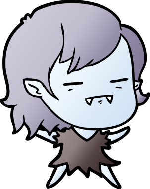 Bir insan tarafından çizilmiş ölümsüz vampir kız çizgi filmi.