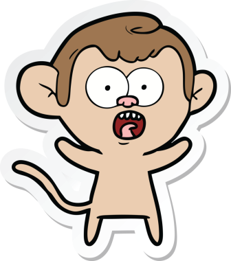 Bir insan tarafından çizilmiş bir karikatür çıkartması.