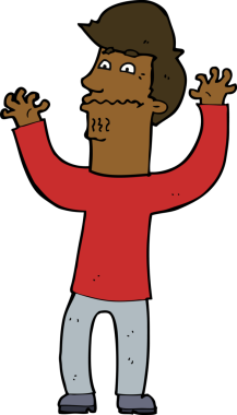 bir insan tarafından çizilmiş sinirli bir adam.