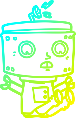 Bir insan tarafından çizilmiş soğuk gradyan robot çizimi