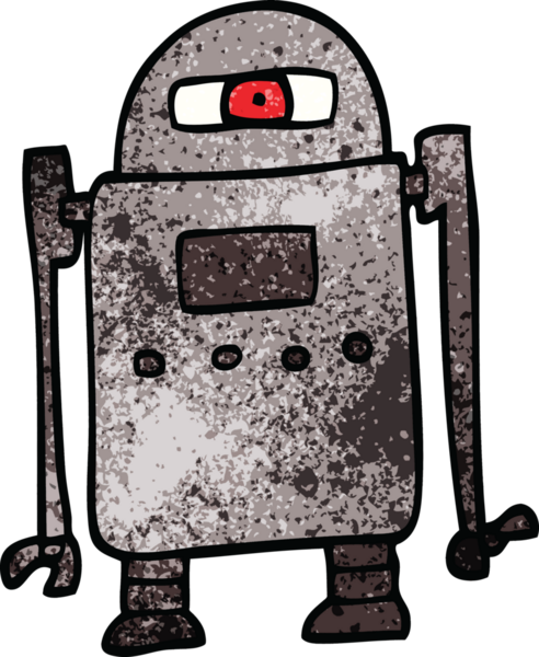 Bir insan tarafından çizilmiş karalama robotu.