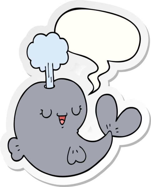 Bir insan tarafından çizilmiş konuşma balonu etiketli bir balina.