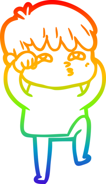 Gökkuşağı gradyanı çizimi Bir insan tarafından çizilmiş tuhaf bir çizgi