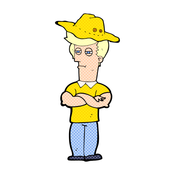 Bir insan tarafından çizilmiş şapkalı bir çizgi film adamı.