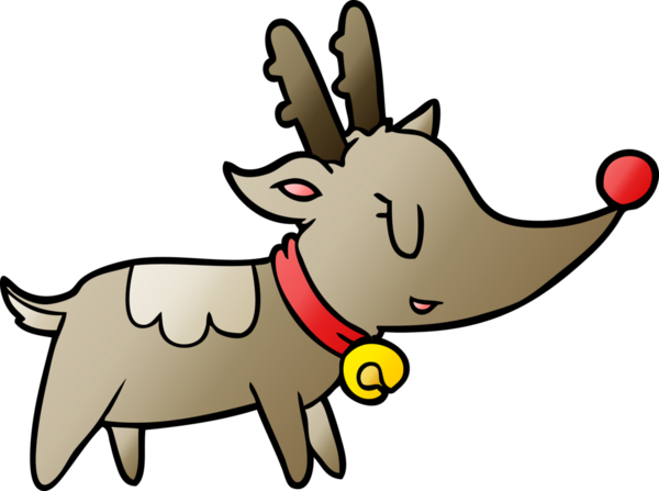 Bir insan tarafından çizilmiş karikatür Noel geyiği.