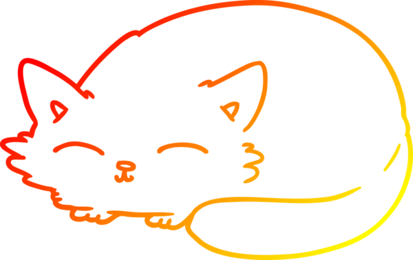 Bir çizgi film kedisinin insan tarafından çizilmiş sıcak çizgi çizimi