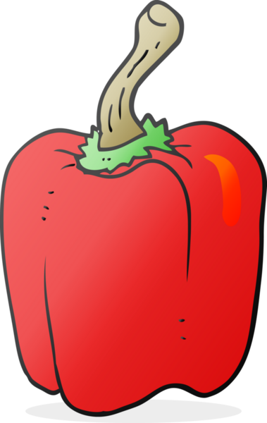 Bir insan tarafından çizilmiş kırmızı biber karikatürü.