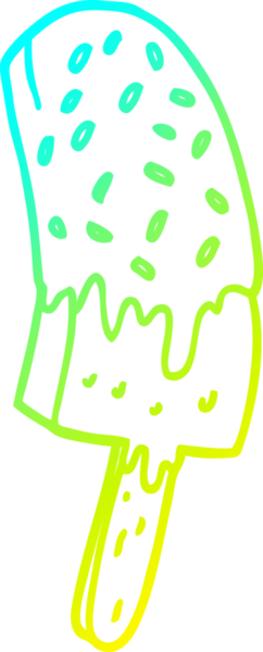 Bir insan tarafından çizilmiş dondurmanın soğuk gradyan çizgisi.