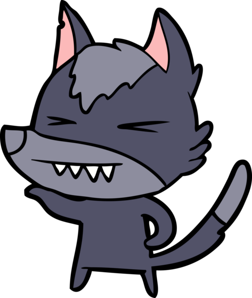 Bir insan tarafından çizilmiş kızgın kurt çizgi filmi.