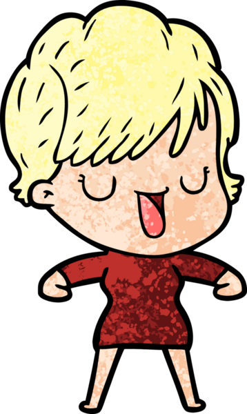 Bir insan tarafından çizilmiş bir karikatür kadın konuşuyor.