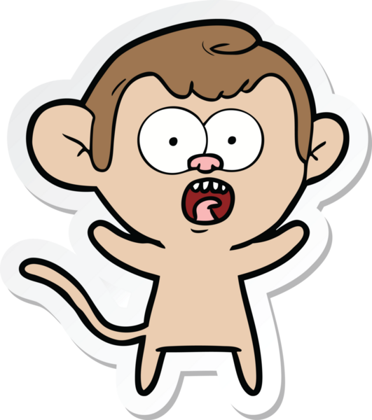 Bir insan tarafından çizilmiş bir karikatür çıkartması.