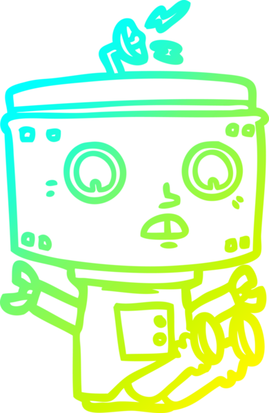 Bir insan tarafından çizilmiş soğuk gradyan robot çizimi