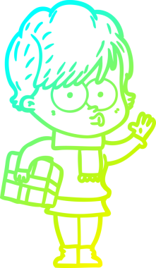 Bir insan tarafından çizilmiş bir karikatür kadın çizimi.