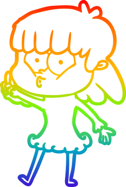 gökkuşağı gradyan çizimi bir insan tarafından çizilmiş bir çizgi film ıslık kızı