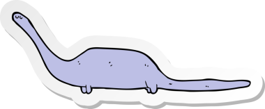 Bir insan tarafından çizilmiş bir dinozorun çıkartması.