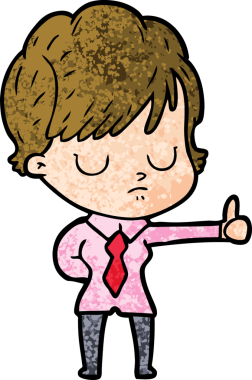 Bir insan tarafından çizilmiş karikatür kadın.