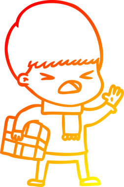 İnsan tarafından çizilmiş bir çizgi filmin sıcak gradyan çizimi.