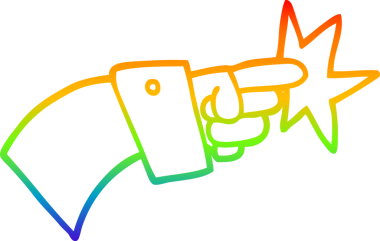 gökkuşağı gradyan çizgi çizimi bir insan tarafından çizilmiş bir el simgesi