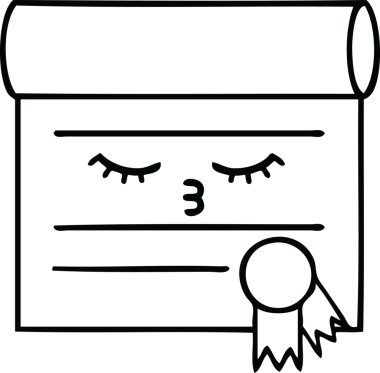 Bir insan tarafından çizilmiş bir sertifikanın çizgi çizimi