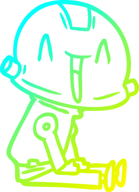 Bir insan tarafından çizilmiş soğuk gradyan robot çizimi