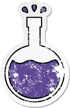 Bir insan tarafından çizilmiş sevimli bir karikatür bilim deneyinin sıkıntılı çıkartması.