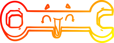 Bir insan tarafından çizilmiş çizgi film anahtarının sıcak gradyan çizimi