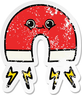 Bir insan tarafından çizilmiş şirin bir karikatür mıknatısı.