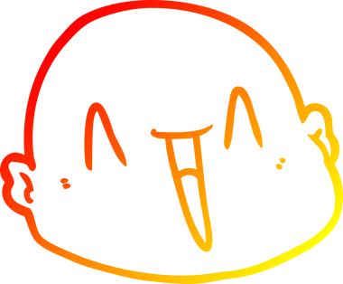 Bir insan tarafından çizilmiş kel bir adamın sıcak çizgi çizimi.