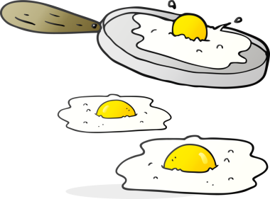 Bir insan tarafından çizilmiş karikatür yumurta.