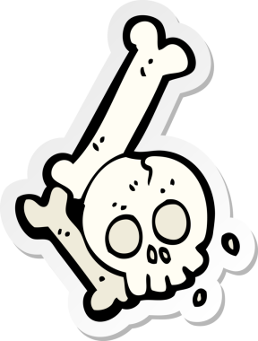 Bir insan tarafından çizilmiş cadılar bayramı kemik numarasının çıkartması.