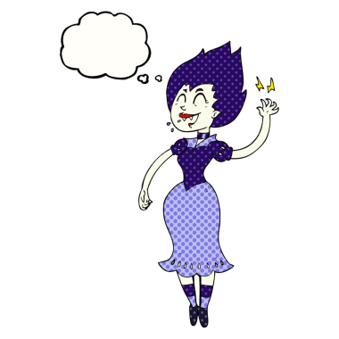 Bir insan tarafından çizilmiş serbest çizim baloncuk vampir kız.