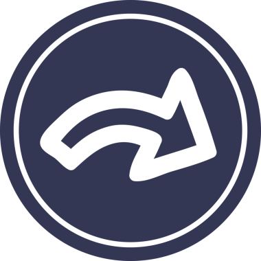 Bir insan tarafından çizilmiş ok dairesel simgesi yönü