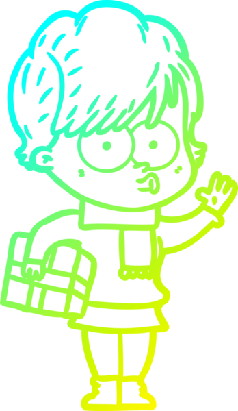 Bir insan tarafından çizilmiş bir karikatür kadın çizimi.