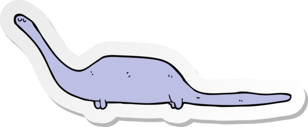 Bir insan tarafından çizilmiş bir dinozorun çıkartması.