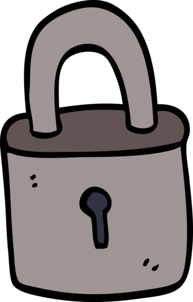 Bir insan tarafından çizilmiş karikatür asma kilit.