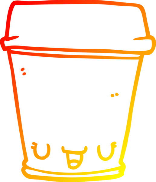 Bir insan tarafından çizilmiş bir kahve fincanının sıcak çizgi çizimi