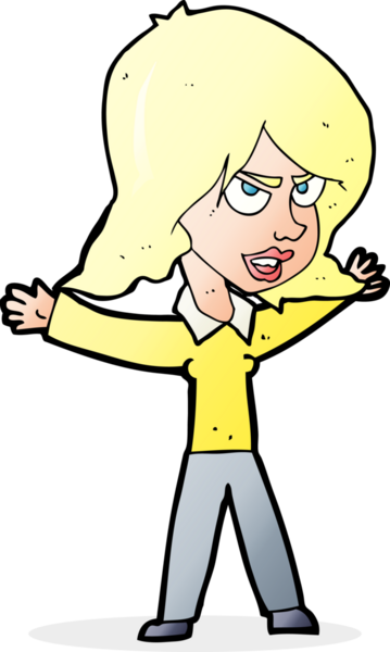 Bir insan tarafından çizilmiş karikatür kadın.