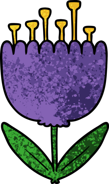 Bir insan tarafından çizilmiş karikatür çiçeği