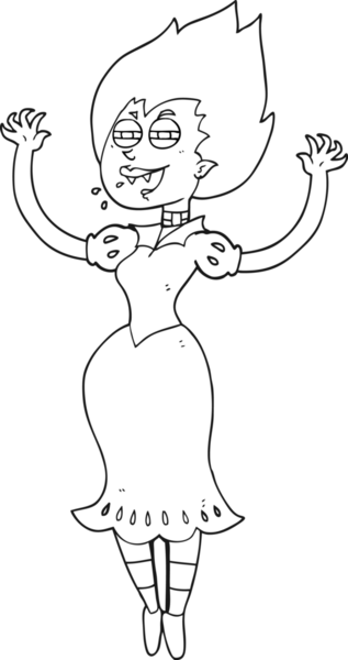 Bir insan tarafından çizilmiş ağzı kanlı siyah beyaz vampir kız çizimi.