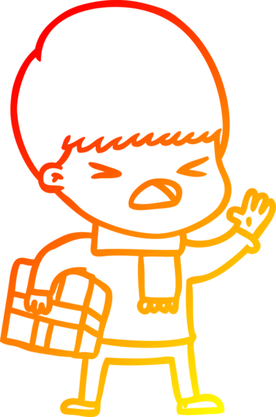 İnsan tarafından çizilmiş bir çizgi filmin sıcak gradyan çizimi.