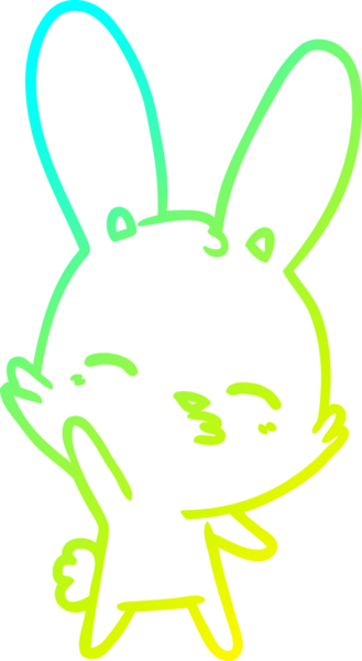 Bir insan tarafından çizilmiş garip, dalgalı bir tavşan çizgi filmi.