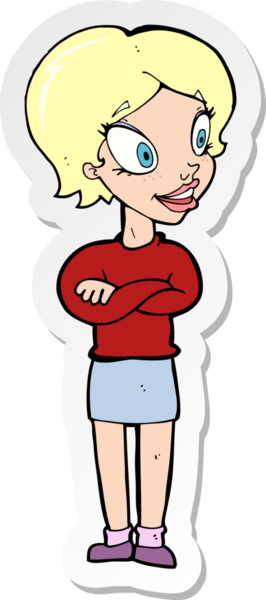 Bir insan tarafından çizilmiş güzel bir karikatür çıkartması.