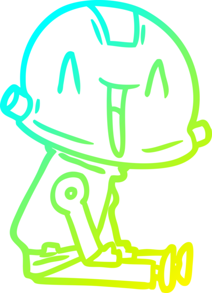 Bir insan tarafından çizilmiş soğuk gradyan robot çizimi